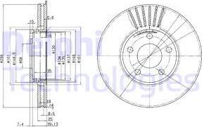 Delphi BG2745C-18B1 - Тормозной диск autosila-amz.com
