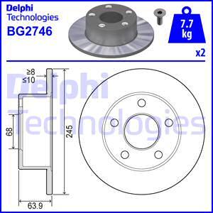 Delphi BG2746 - Тормозной диск autosila-amz.com