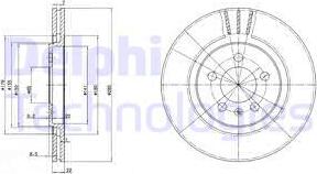 Delphi BG2713 - Тормозной диск autosila-amz.com