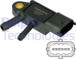 Delphi DPS00018 - Exhaust fumes pressure sensor (number of pins: 3,) fits: CADILLAC BLS OPEL ASTRA H SAAB 9-3, 9-5 SUZ autosila-amz.com