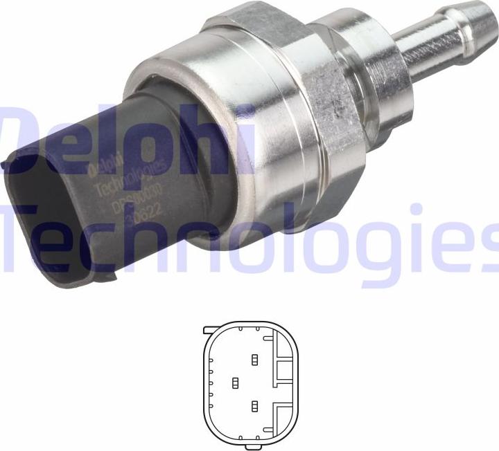 Delphi DPS00030-12B1 - Датчик, давление выхлопных газов autosila-amz.com