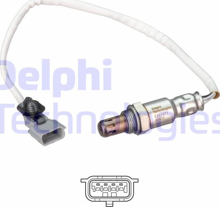 Delphi ES21071-12B1 - Лямбда-зонд, датчик кислорода autosila-amz.com