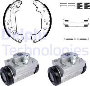 Delphi KP1144 - Комплект тормозных колодок, барабанные autosila-amz.com