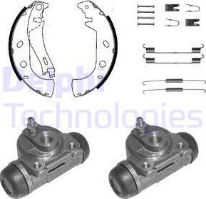 Delphi KP1116 - Колодки тормозные барабанные, комплект autosila-amz.com