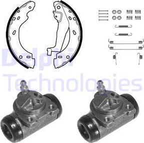 Delphi KP1127 - Комплект тормозных колодок, барабанные autosila-amz.com