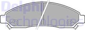 Delphi LP2037 - Тормозные колодки, дисковые, комплект autosila-amz.com