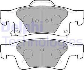 Delphi LP2251 - Тормозные колодки, дисковые, комплект autosila-amz.com