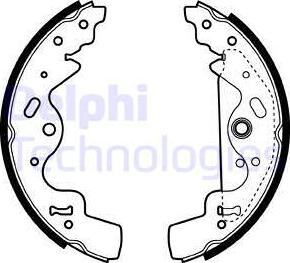 Delphi LS1941 - Комплект тормозных колодок, барабанные autosila-amz.com