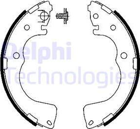 Delphi LS1904 - Комплект тормозных колодок, барабанные autosila-amz.com