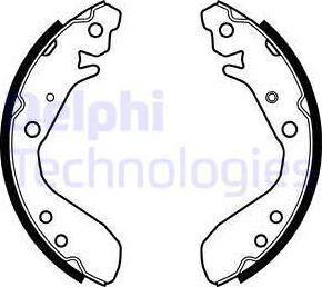 Delphi LS1984 - Комплект тормозных колодок, барабанные autosila-amz.com