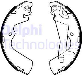 Delphi LS1934 - Комплект тормозных колодок, барабанные autosila-amz.com