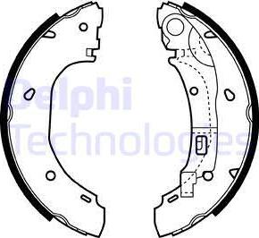 Delphi LS1925 - Комплект тормозных колодок, барабанные autosila-amz.com