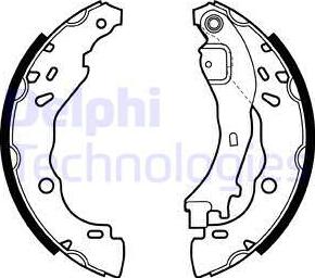 Delphi LS1975 - Комплект тормозных колодок, барабанные autosila-amz.com