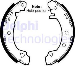 Delphi LS1434 - Комплект тормозных колодок, барабанные autosila-amz.com