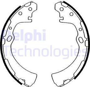 Delphi LS1553 - Комплект тормозных колодок, барабанные autosila-amz.com