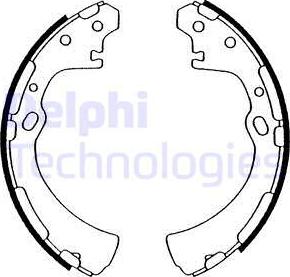 Delphi LS1505 - Комплект тормозных колодок, барабанные autosila-amz.com