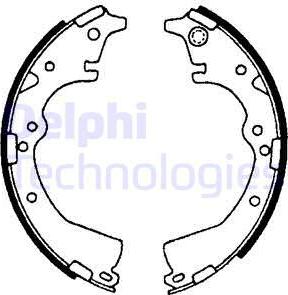 Delphi LS1639 - Комплект тормозных колодок, барабанные autosila-amz.com