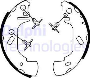 Delphi LS1632 - Комплект тормозных колодок, барабанные autosila-amz.com