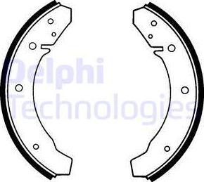 Delphi LS1098 - Комплект тормозных колодок, барабанные autosila-amz.com