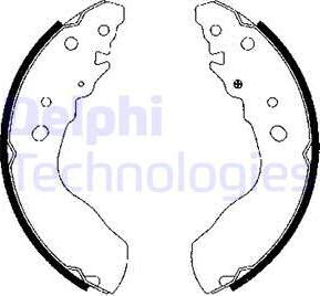 Delphi LS1845 - Комплект тормозных колодок, барабанные autosila-amz.com