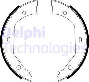 Delphi LS1885 - Комплект тормозных колодок, барабанные autosila-amz.com
