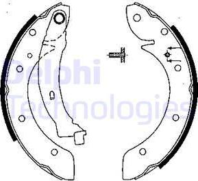 Delphi LS1838 - Комплект тормозных колодок, барабанные autosila-amz.com