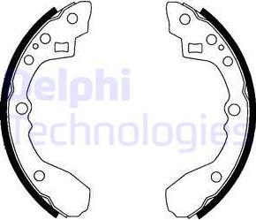 Delphi LS1824 - Комплект тормозных колодок, барабанные autosila-amz.com