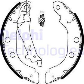 Delphi LS1828 - Комплект тормозных колодок, барабанные autosila-amz.com