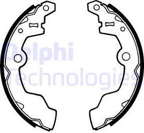 Delphi LS1352 - Комплект тормозных колодок, барабанные autosila-amz.com