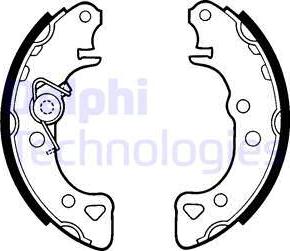 Delphi LS1319 - Комплект задних барабанных тормозных колодок CITROEN AX, SAXO PEUGEOT autosila-amz.com