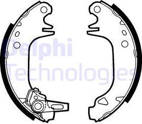 Delphi LS1382 - Комплект тормозных колодок, барабанные autosila-amz.com