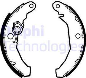 Delphi LS1272 - Комплект тормозных колодок, барабанные autosila-amz.com