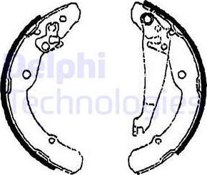 Delphi LS1784 - Комплект тормозных колодок, барабанные autosila-amz.com