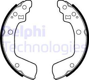 Delphi LS2046 - Комплект тормозных колодок, барабанные autosila-amz.com