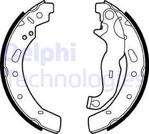 Delphi LS2028 - Комплект тормозных колодок, барабанные autosila-amz.com