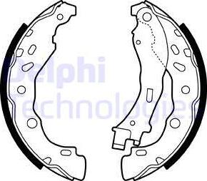 Delphi LS2075 - Комплект тормозных колодок, барабанные autosila-amz.com