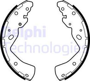 Delphi LS2143 - Комплект тормозных колодок, барабанные autosila-amz.com