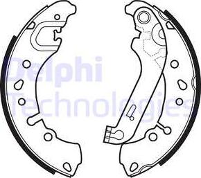 Delphi LS2151 - Комплект тормозных колодок, барабанные autosila-amz.com