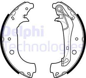 Delphi LS2157 - Комплект тормозных колодок, барабанные autosila-amz.com