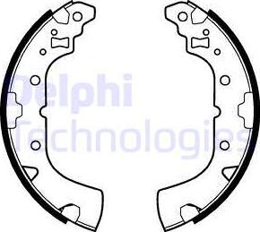 Delphi LS2113 - Комплект тормозных колодок, барабанные autosila-amz.com