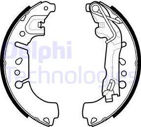 Delphi LS2135-C - Комплект тормозных колодок, барабанные autosila-amz.com