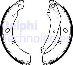 Delphi LS2136 - Комплект тормозных колодок, барабанные autosila-amz.com