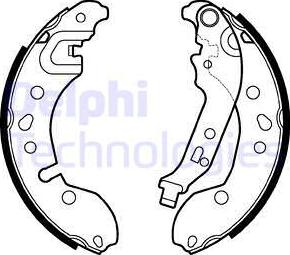 Delphi LS2124 - Комплект тормозных колодок, барабанные autosila-amz.com