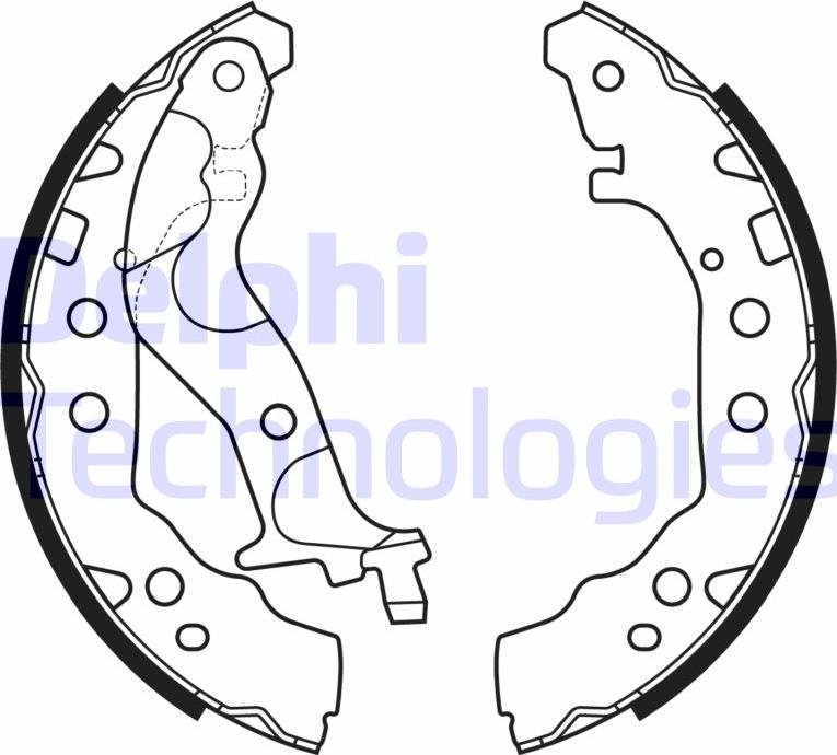 Delphi LS2175 - Комплект тормозных колодок, барабанные autosila-amz.com