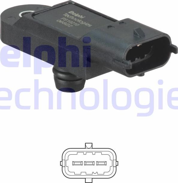 Delphi PS10210 - Intake manifold pressure sensor (3 pin) fits: DACIA DOKKER INFINITI FX NISSAN NP300 NAVARA, NV400, P autosila-amz.com