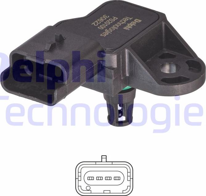 Delphi PS20100-12B1 - Датчик, давление во впускной трубе autosila-amz.com