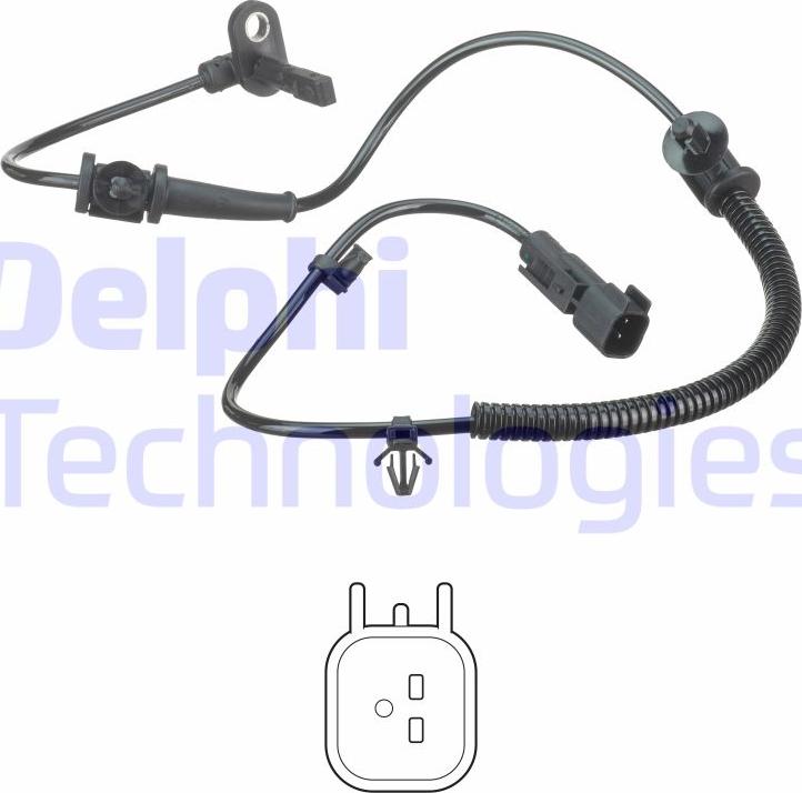 Delphi SS20594 - Датчик ABS, частота вращения колеса autosila-amz.com