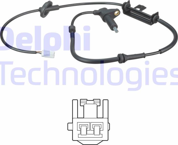 Delphi SS20506 - Датчик ABS, частота вращения колеса autosila-amz.com