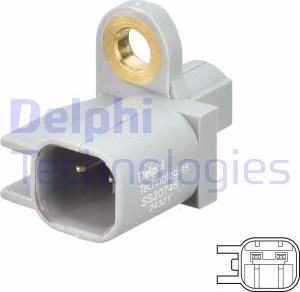 Delphi SS20746 - Датчик ABS, частота вращения колеса autosila-amz.com