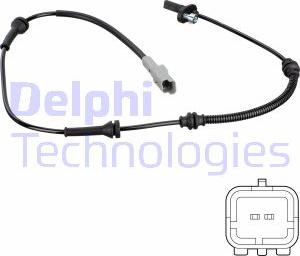 Delphi SS20780 - Датчик ABS, частота вращения колеса autosila-amz.com